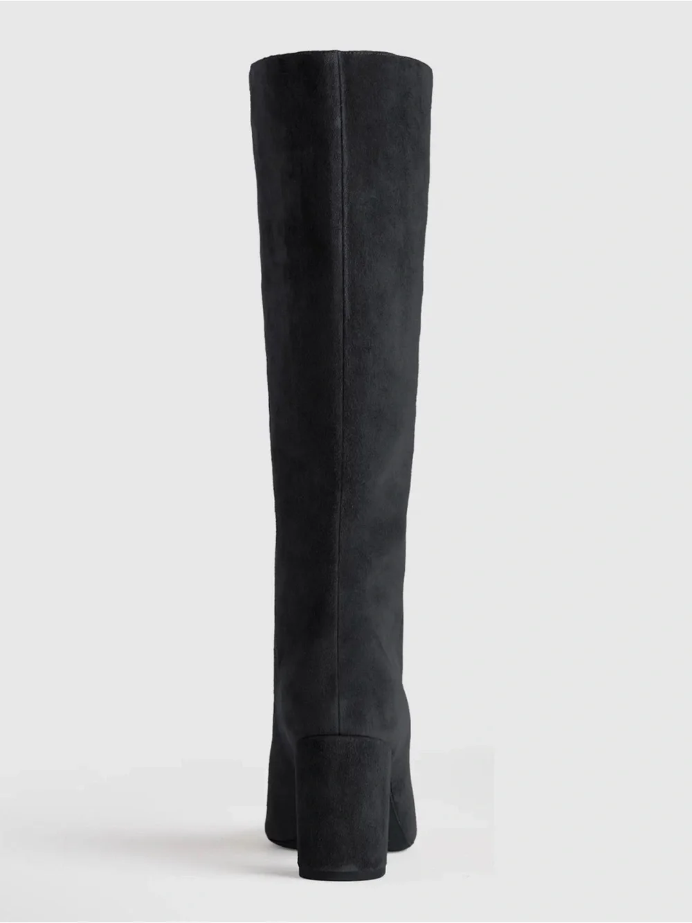 Quince Italian Suede Block Heeled Boots in Black Size 9.5 NIB